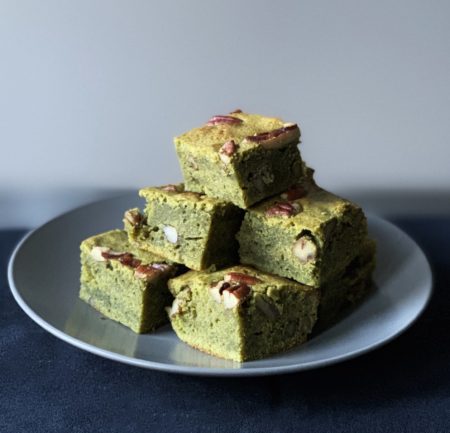 recipe | matcha pecan brownies