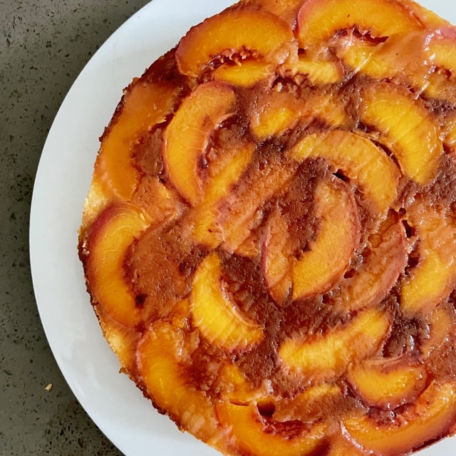 recipe | upside down peach cake